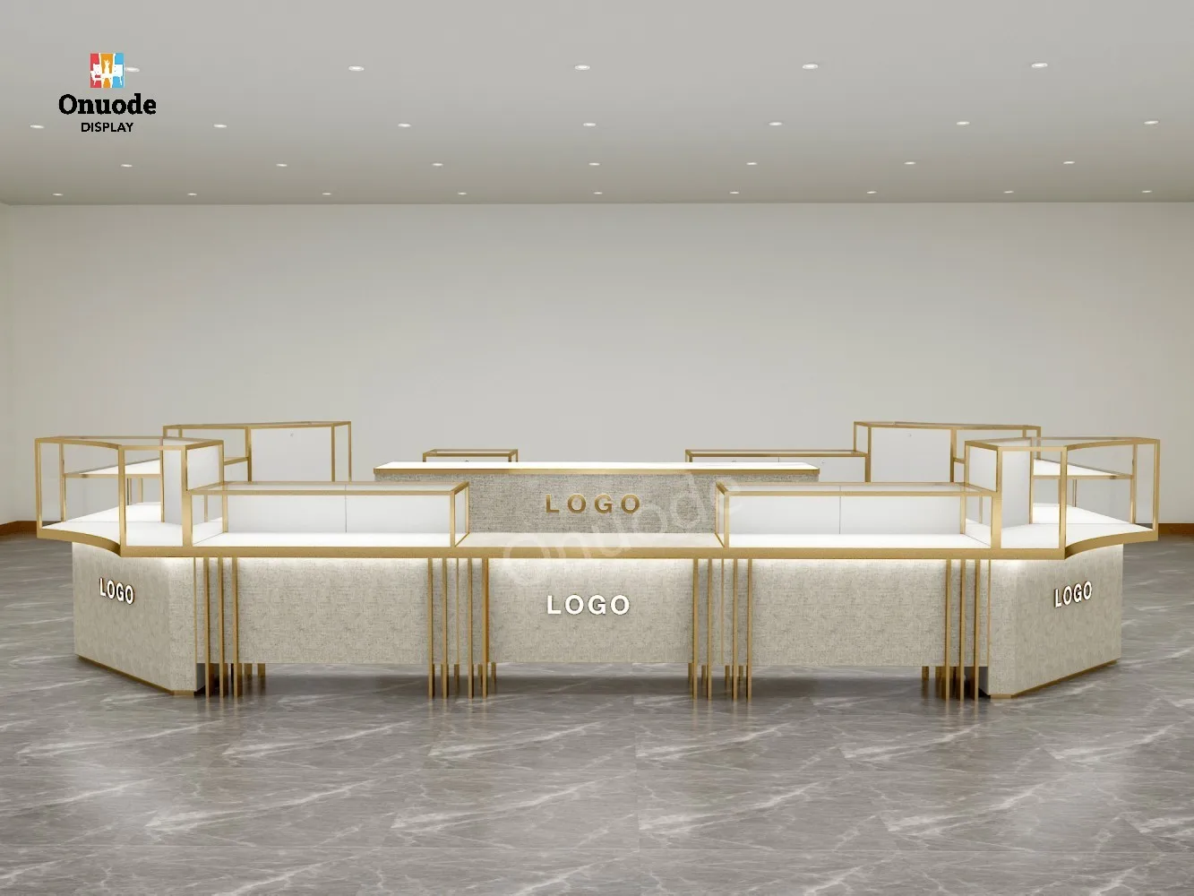 Custom.Custom Modern Luxury LED Lighting Iron Design Jewelry Display Cabinet Showcase for Retail Stores and Shopping Malls