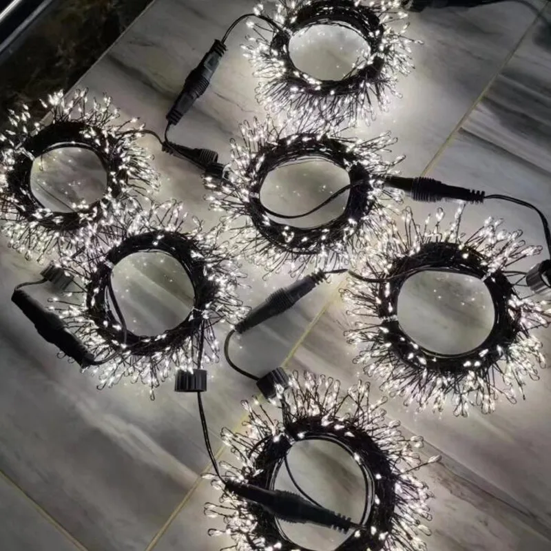 أضواء LED أضواء سلسلة الأسلاك النحاسية أقدام حريش سوداء أضواء الديكور في ساحة العطلات الداخلية والخارجية #2