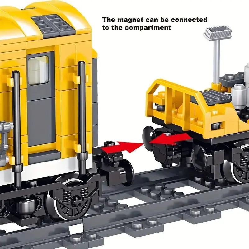 Rail transit series high-speed train steam train building blocks toy small particle model