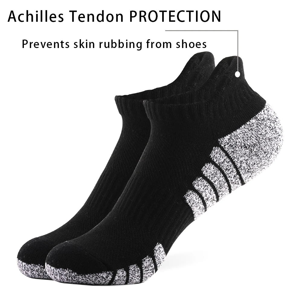 3 Pairs Thick Towel Bottom Ankle Socks Women Athletic Socks Running Comfort Cushioned Men Sport Socks Sweat-absorbing Breathable