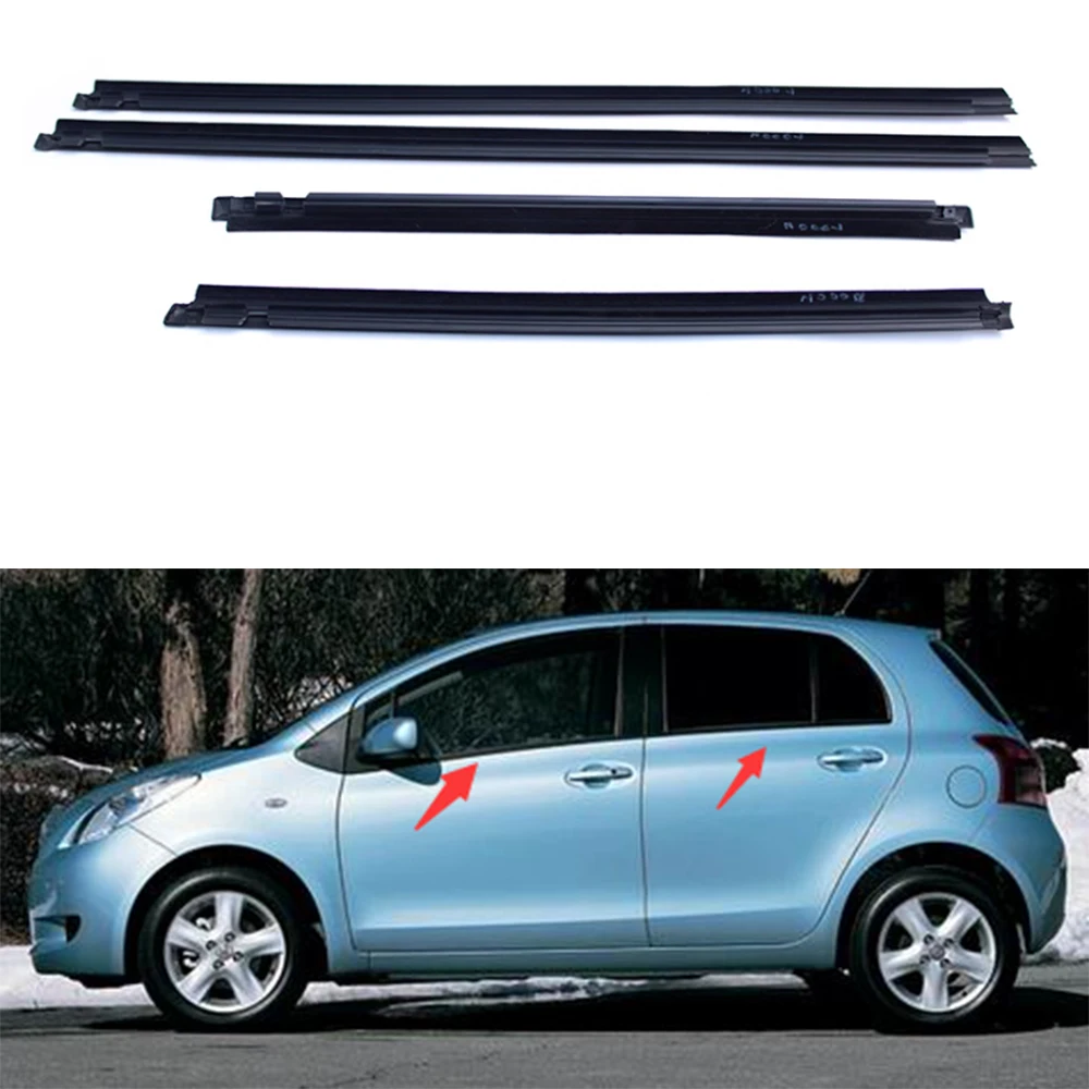 

Exterior Car Accessories For Toyota Vitz 2005 2006 2007 2008 2009 2010 Weatherstrip Window Moulding Trim Seal Belt 4pcs