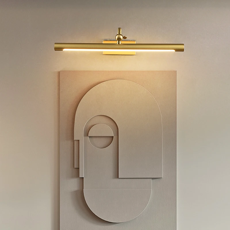 Lampada da parete in ottone stile semplice moderno soggiorno specchio faro cornice murale applique da parete decorazione d'interni luce