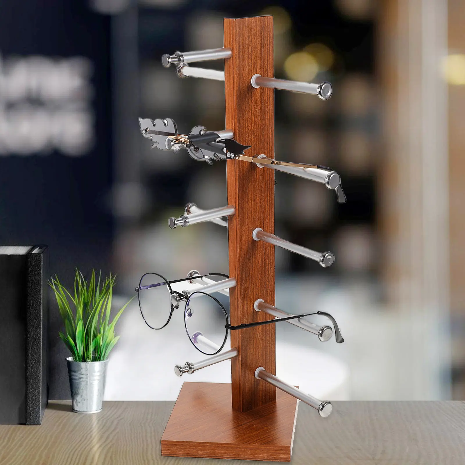 Glasses Display Stand with Multi-Tier Design, Premium Sunglasses Holder Rack, Eyeglasses Organizer Stand for Dresser Closet