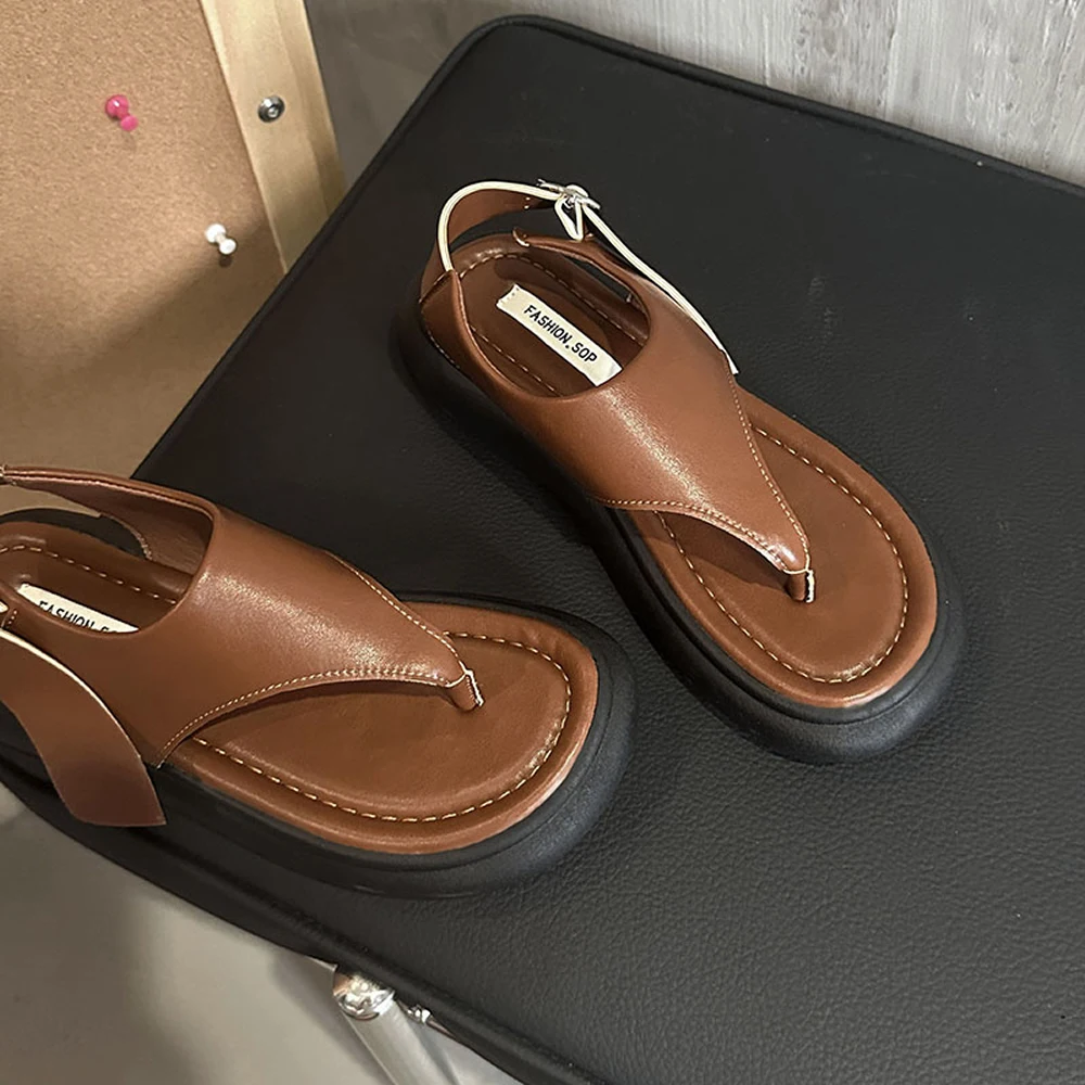 

Шлепанцы на платформе, бежевые босоножки на каблуке, 2024, женская женская обувь, корректирующая черная удобная новая обувь-гладиатор для девочек, эластичная обувь на низком каблуке