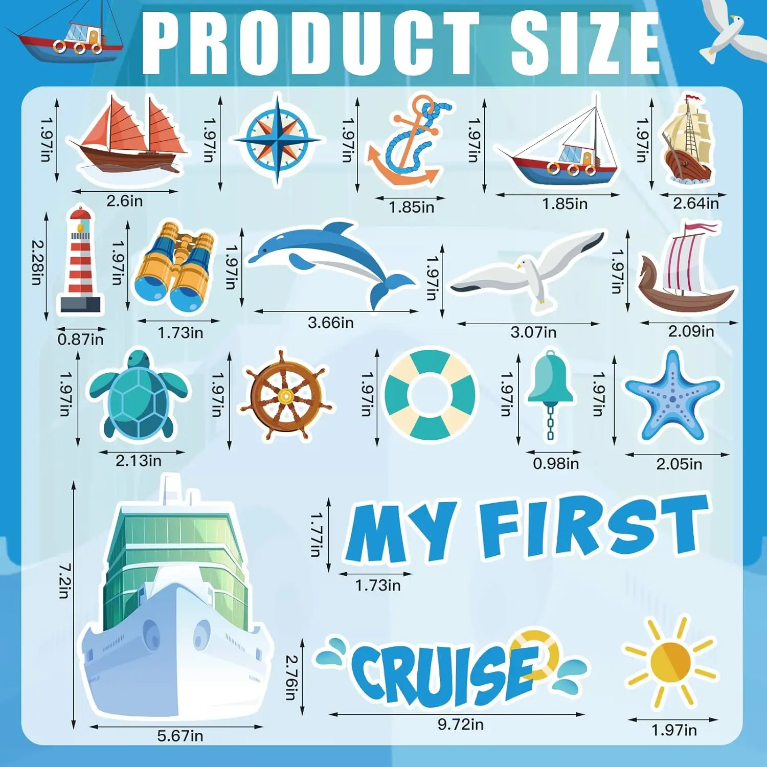 20 Pcs Cruise Door Decorations Magnetic 2026 First Cruise Ship Door Magnets Nautical Room Magnets Boat Ship Cabin Funny Decorati