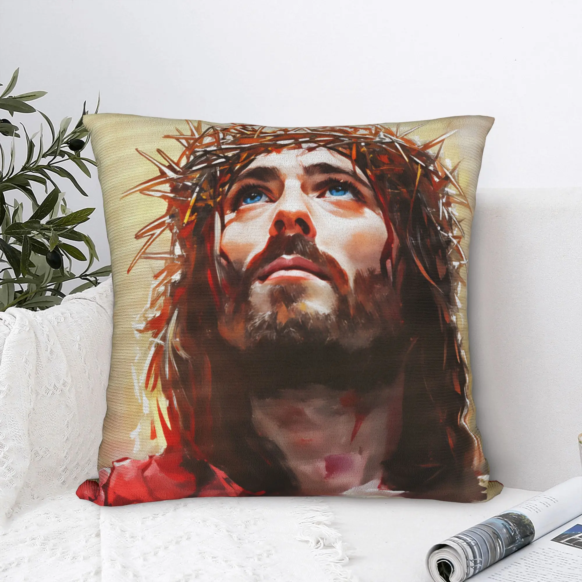 Cristo jesus fronha impressão capa de almofada para cadeira sofá decoração casa retro na moda fronhas