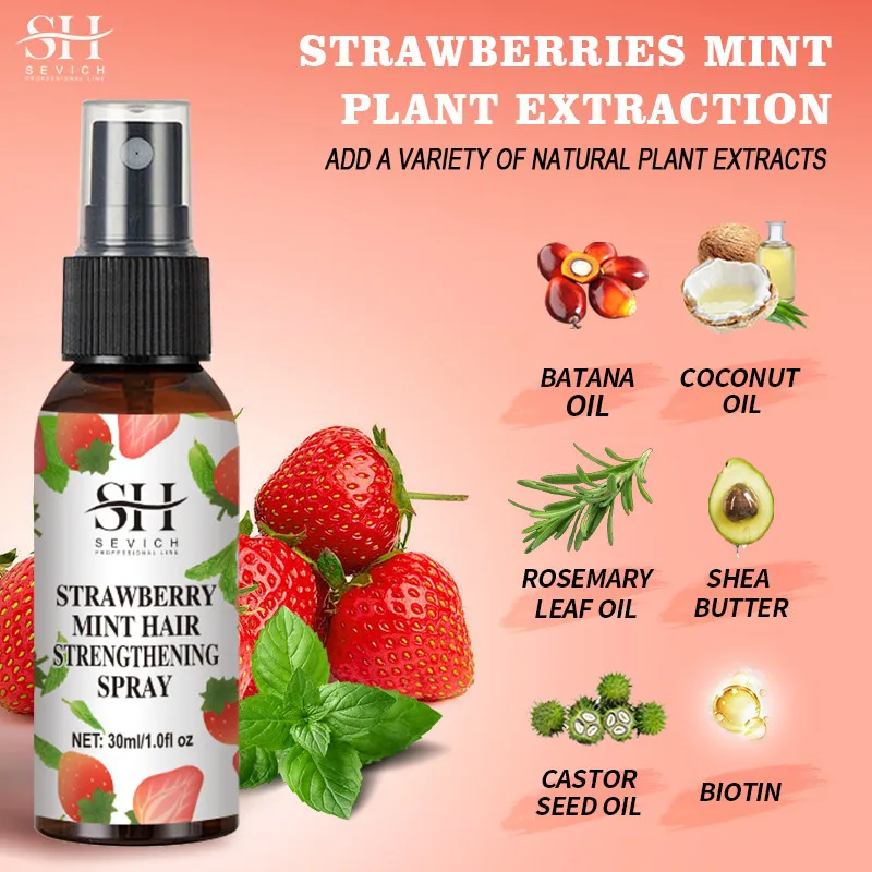 

Strawberry Oil Repair Hairs Damaged Split Ends Dry Treatment Strengthening Smooth Moisturizing Nourish Hair Care Oil