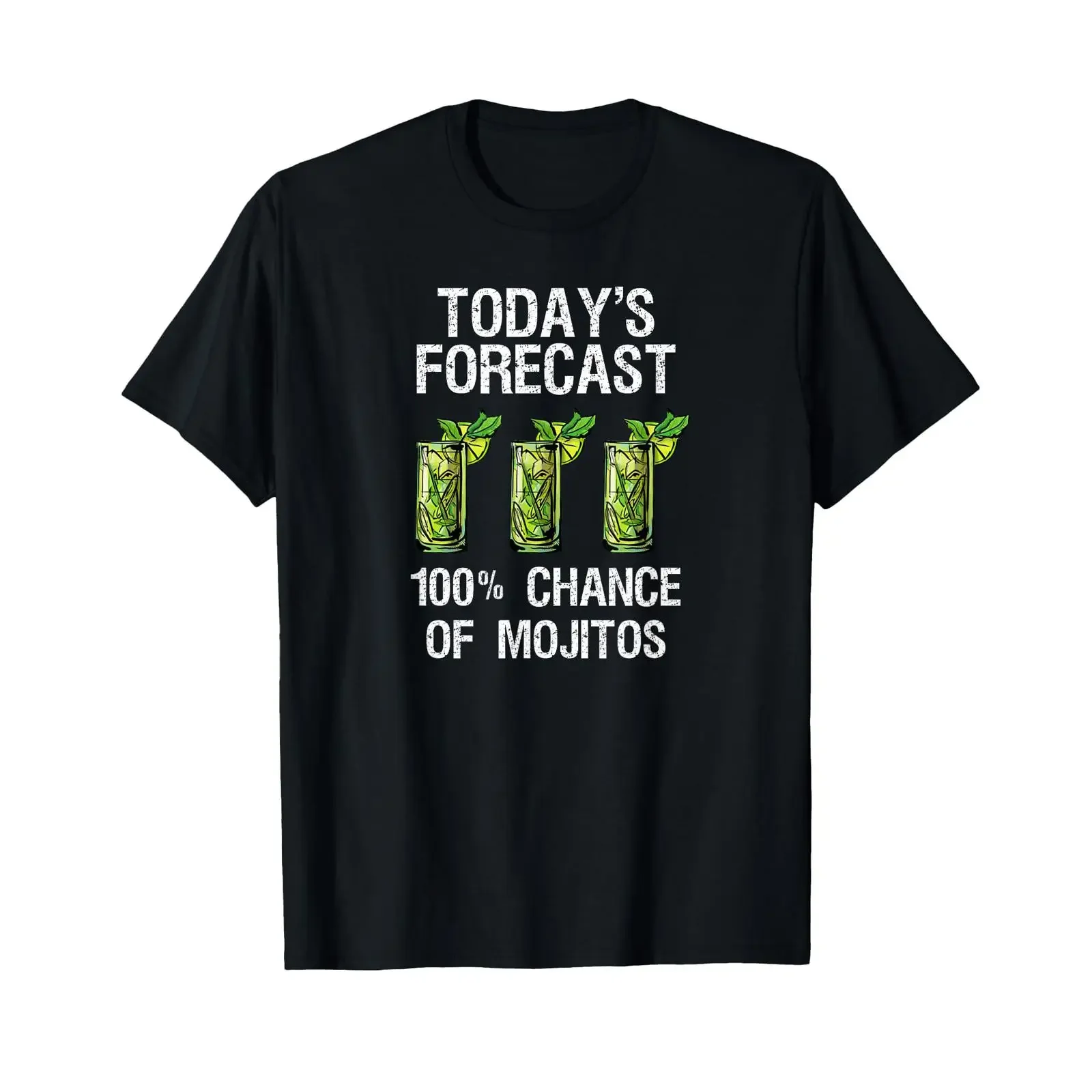 Mojito T shirt Funny Today's Forecast vintage Washed Unisex Versatile streetwear Top For Everyday Wear Comfortable graphic