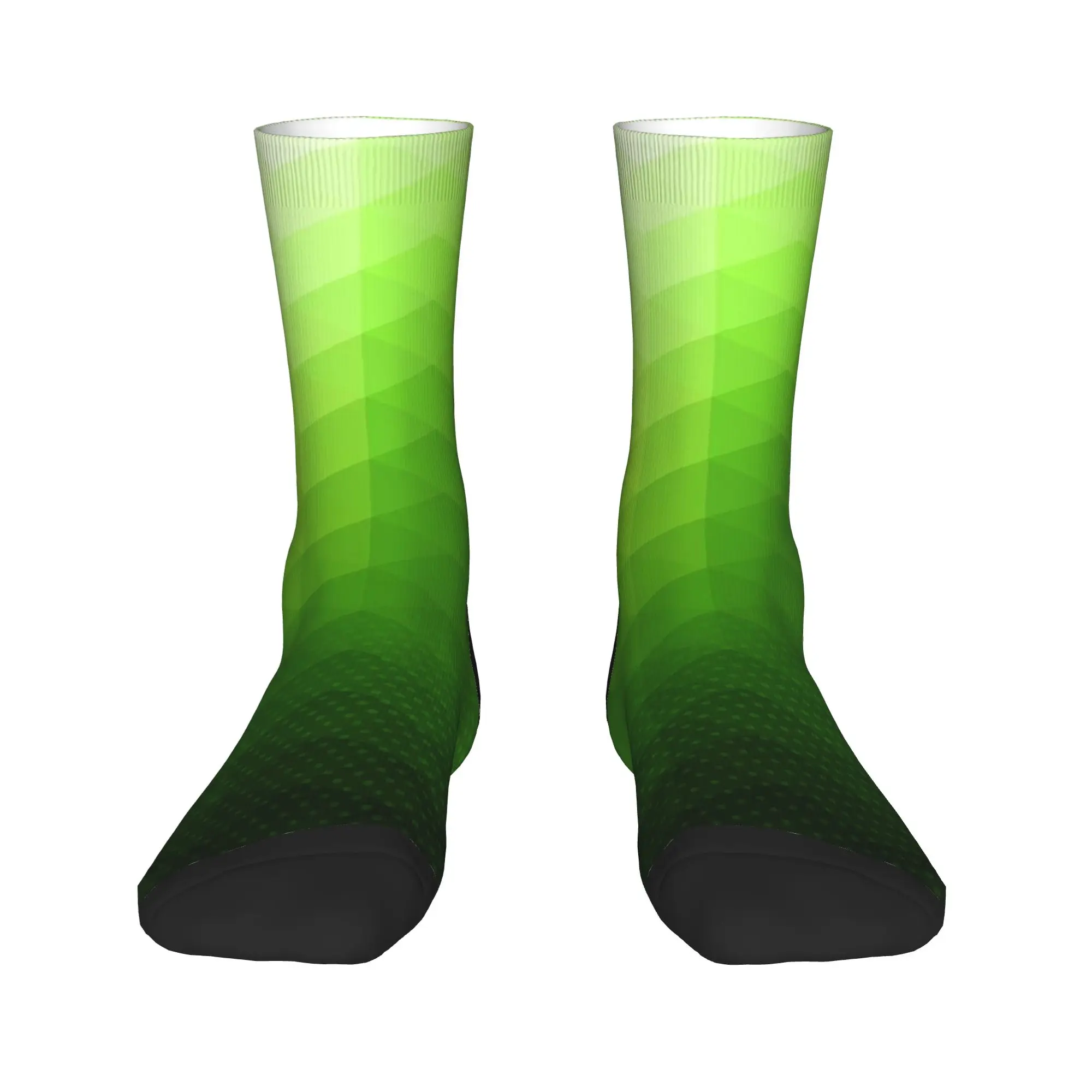 Green Gradient Triangle Low Poly Socks Autumn Stockings Casual Women Men Breathable Socks Graphic Outdoor Sports Anti Slip Socks