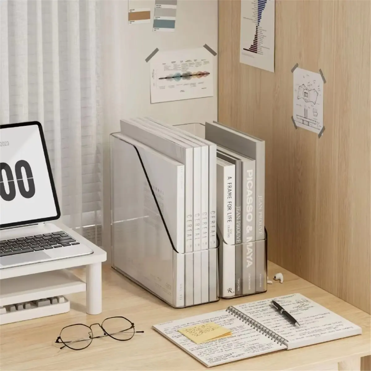 4PCS File Folder Storage Organizer Bin Hold , Binders, Envelopes, Magazines for Home , Work Desktops