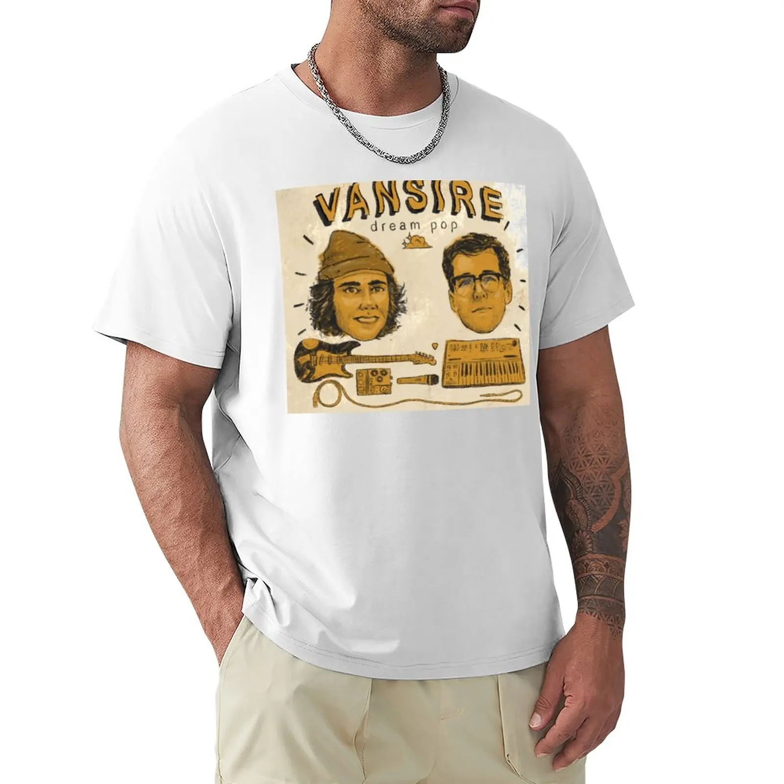 VANSIRE dream pop T-Shirt plain hippie clothes men clothing