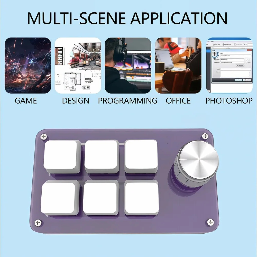 Programming Macro Custom Knob Keyboard Dual Type-C Macro Gaming Photoshop Hotswap Keypad Ultra-thin Mechanical Hotswap Macropad