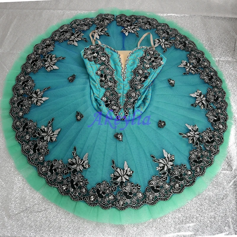 黒い花の白鳥バレリーナクラシックチュチュ青いパンケーキ眠れる森の美女バレエチュチュローズレッドラ・エスメラルダパンケーキチュチュグリーンキッズ