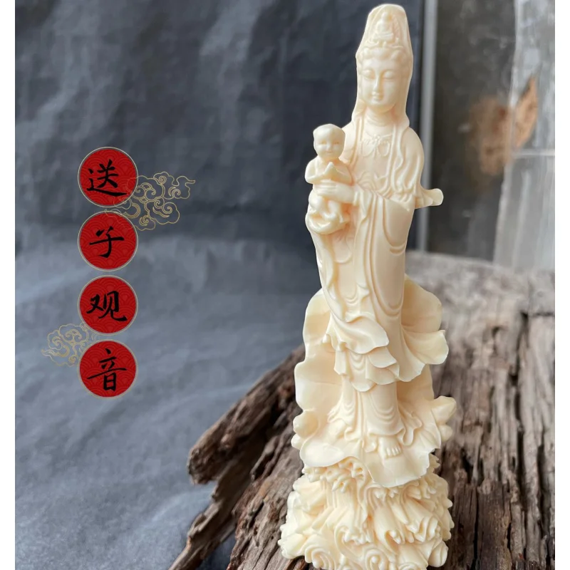 

Ivory Nut Carved Avalokiteshvara Decoration Home Living Room Avalokitesvara Crafts Decoration Gift Box