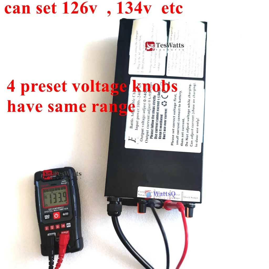 Imagem -03 - Carregador Interruptor Rápido Rápido 90v 120v 0- 20a 15a 140v 126v 134v Tensão de Imprensa Fonte de Alimentação Lto Xt60 Gx16 Teswatts-v4