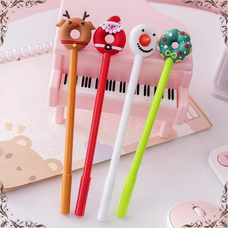 Wholesale Christmas Student Gifts Small Gifts and Prizes Donuts Christmas Creative Cute Cartoon Neutral Pen Stationery