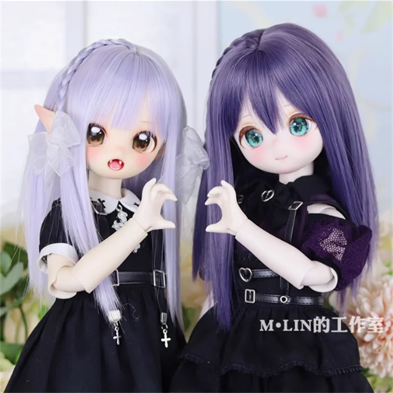 

BJD Doll Wigs Long Wavy Hair For 1/3 1/4 MSD MDD With Bangs Purple Puyoodoll Hair Accessories