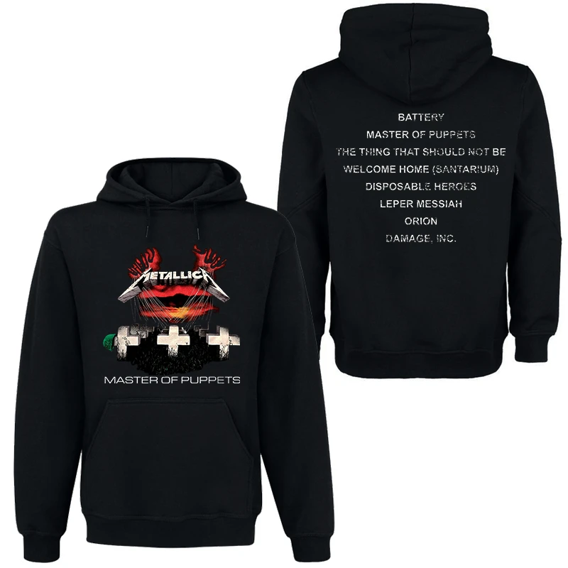 Bluza z kapturem Metallica Master of Puppets męska i damska, długi rękaw, retro, zespół rockowy, oversize, odzież męska