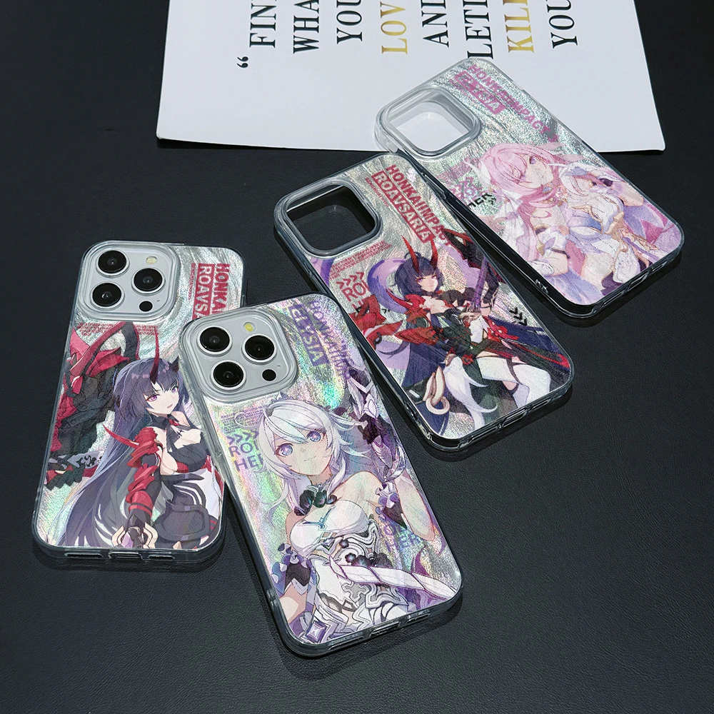 Game Honkai Impact 3 Phone Case for Samsung Galaxy S24 S23 Ultra Plus 5G S21 FE Feather Texture Hard Cover