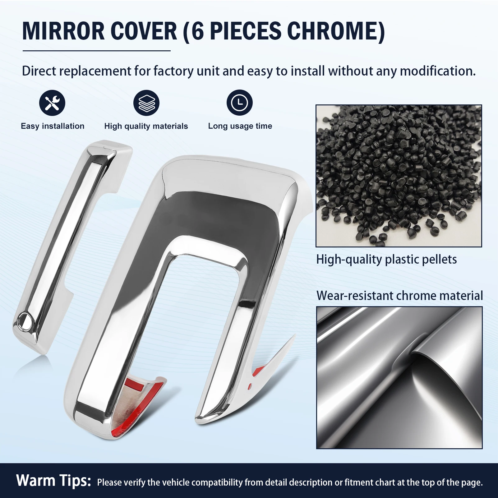 

Chrome Mirror Caps Door Handle Covers for Ford F150 2021 2022 2023 2024 2025