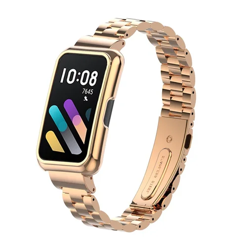 Imagen 2 del producto Correa de acero inoxidable para Honor Band 7 6, funda protectora de pulseras de Metal para Huawei Band 8 7 6, marcos de cubierta de correa de reloj