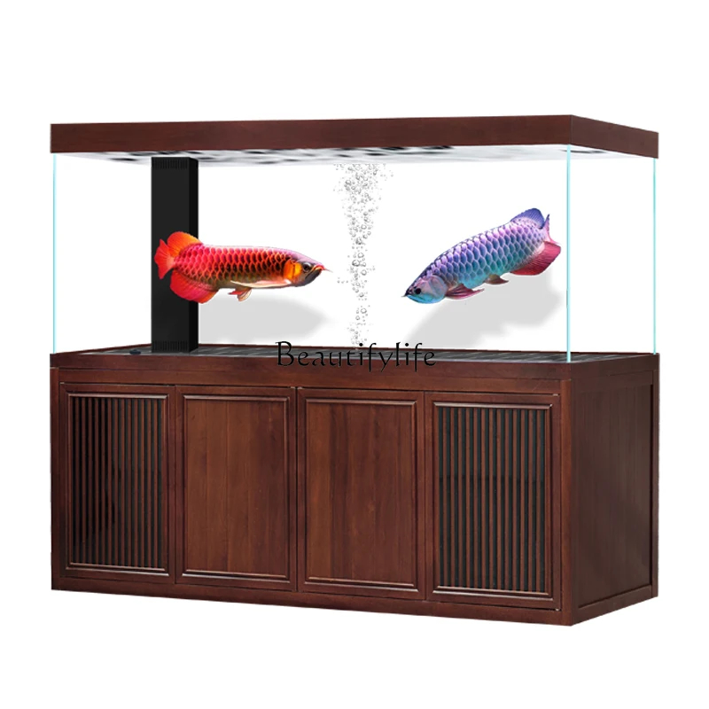 

Fish tank living room household large aluminum alloy screen partition ultra-white glass ecological floor bottom filter aquarium