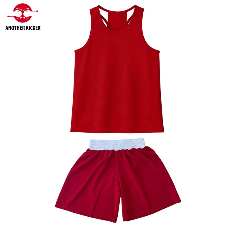 Boxing Shorts and Tank Top Muay Thai Shorts Sanda Wushu Boxing Uniform Fitness Sports Boxer Athletic Fight BJJ MMA Training Suit