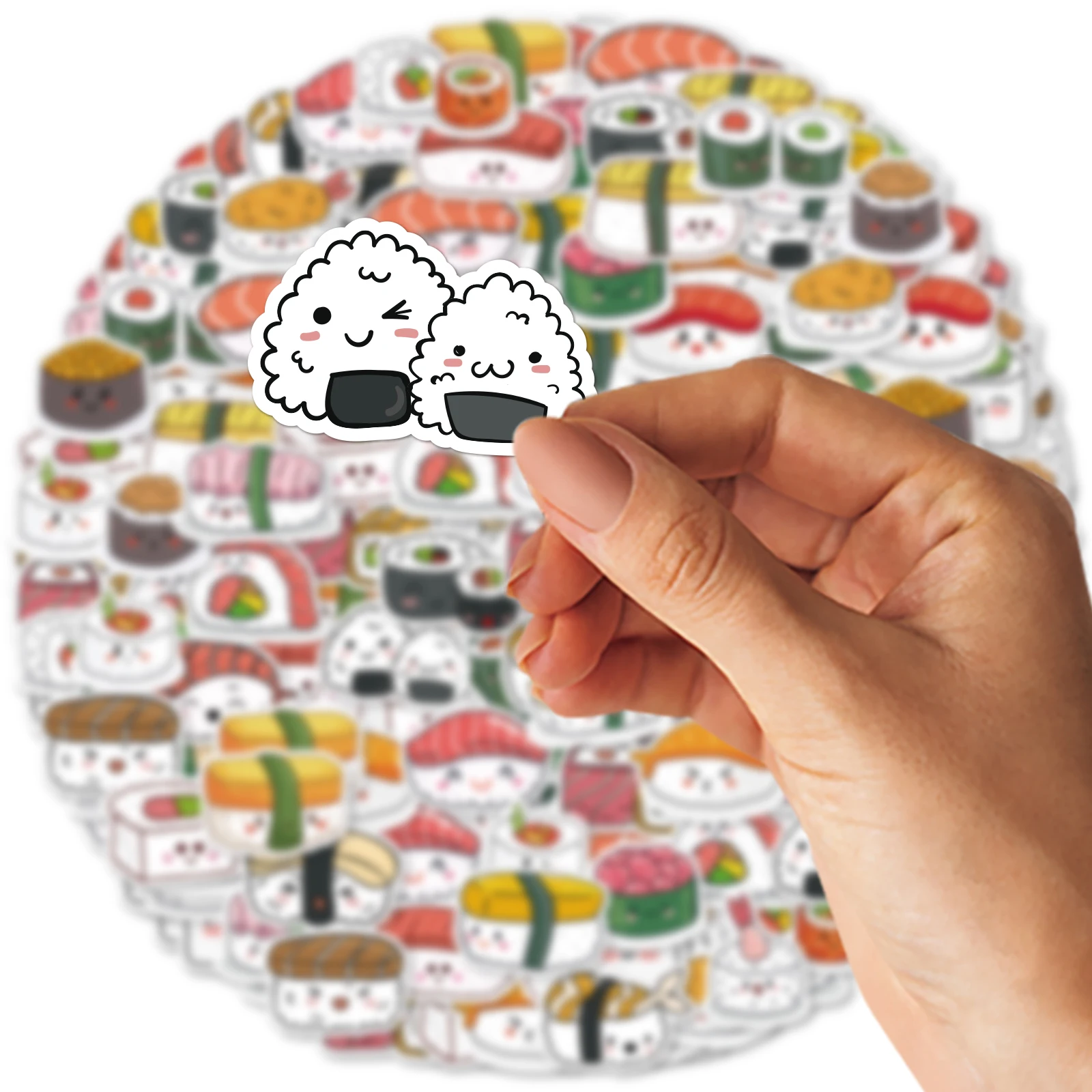 30pcs Onigiri, Caviar, Sushi And Other Cute Cartoon Stickers Decorated Laptop Water Bottle Skateboard Classic Toy DIY Decal