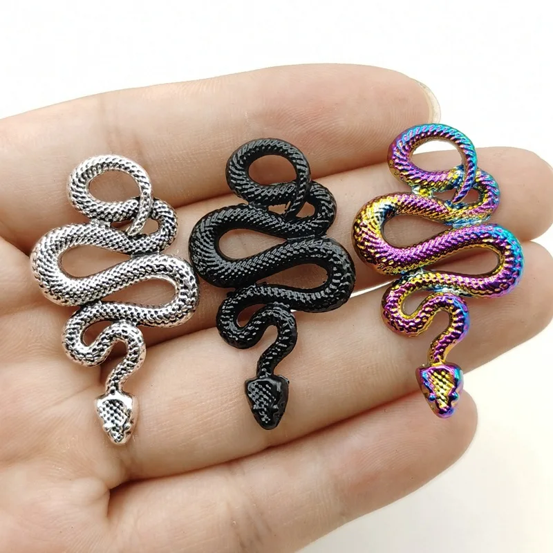 4Pcs/Lot 43*25mm 3 Colors Snake Charms Pendant Designer Charms Fit Jewelry Making DIY Jewelry Findings