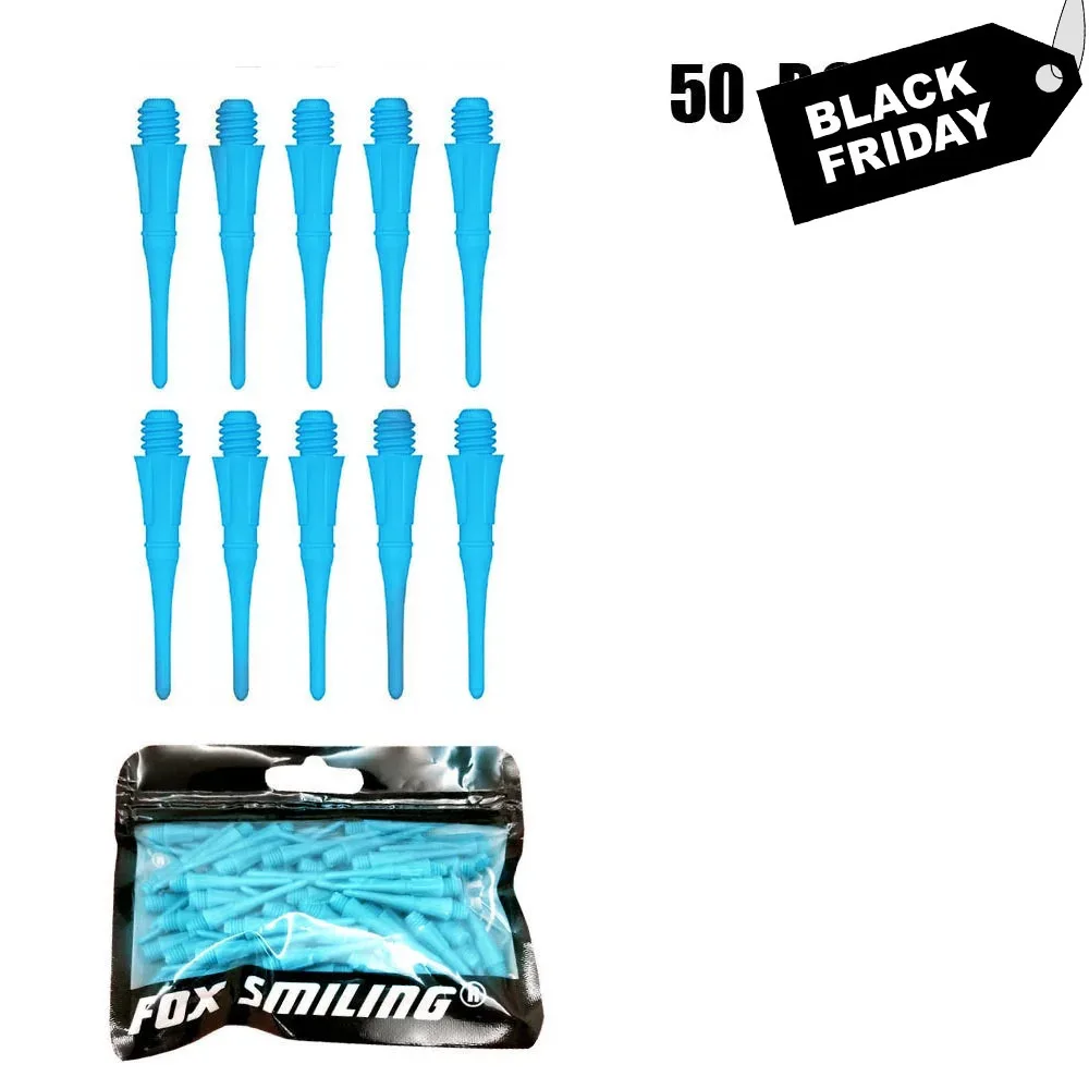 Fox Smiling 50pcs 25mm Blue 2BA Professional Dart Soft Tip For Electronic Dardos Tip