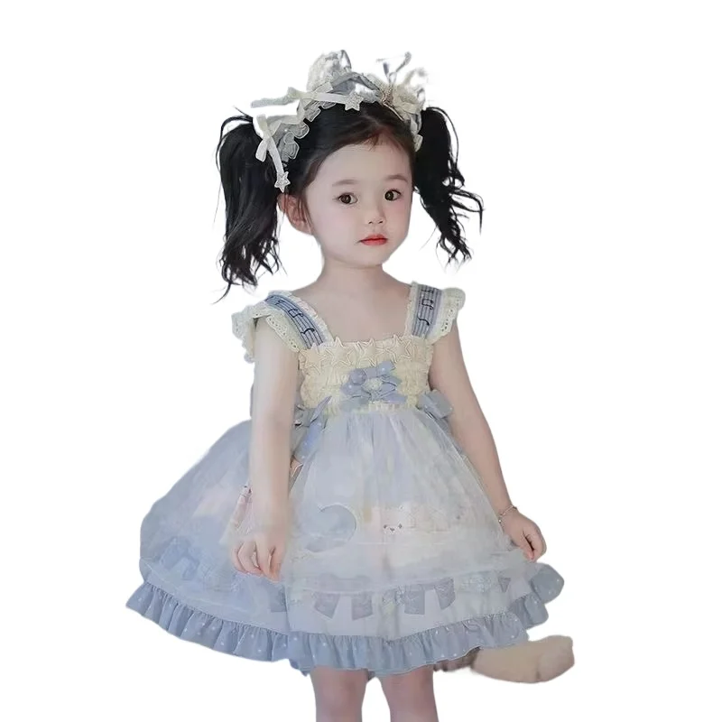 Spanish Children's Spring Costume Girls Lolita Rabbit Dress Baby Day Princess Birthday Eid Clothes