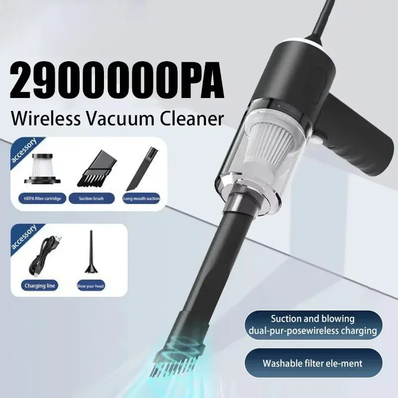 New Wireless Car Vacuum Cleaner USB Charging 1200mAh Portable Cleaning Appliance Mini Wet and Dry Blow Vacuum Cleaner Household