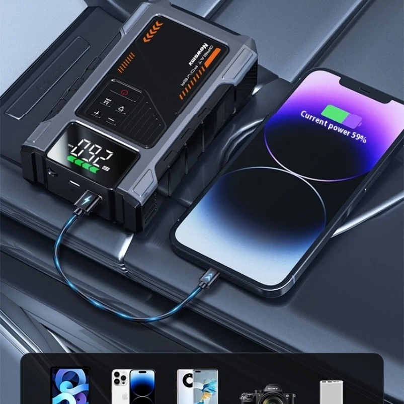 High Quality 20000 mAh Rechargeable 150 psi Tire Inflator Inflatable Portable Air Pump with LCD Display