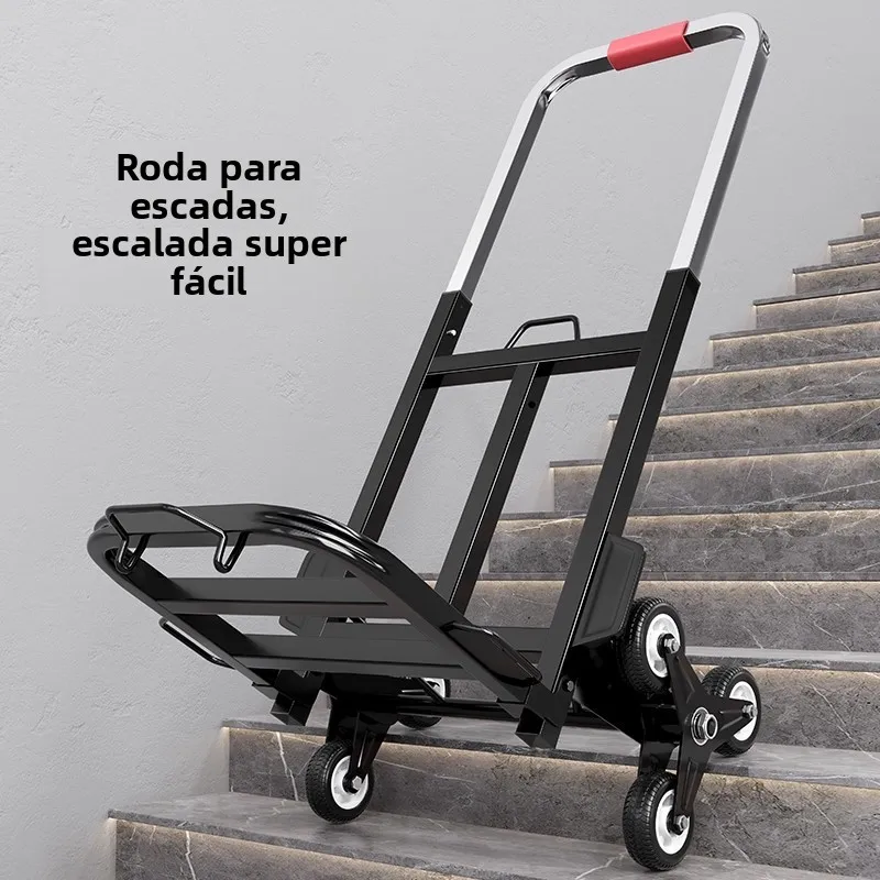 portable-hand-pulled-luggage-cart-stair-climbing-wheel-student-baggage-trolley-book-pulling-shopping-cart-adjustable-handle