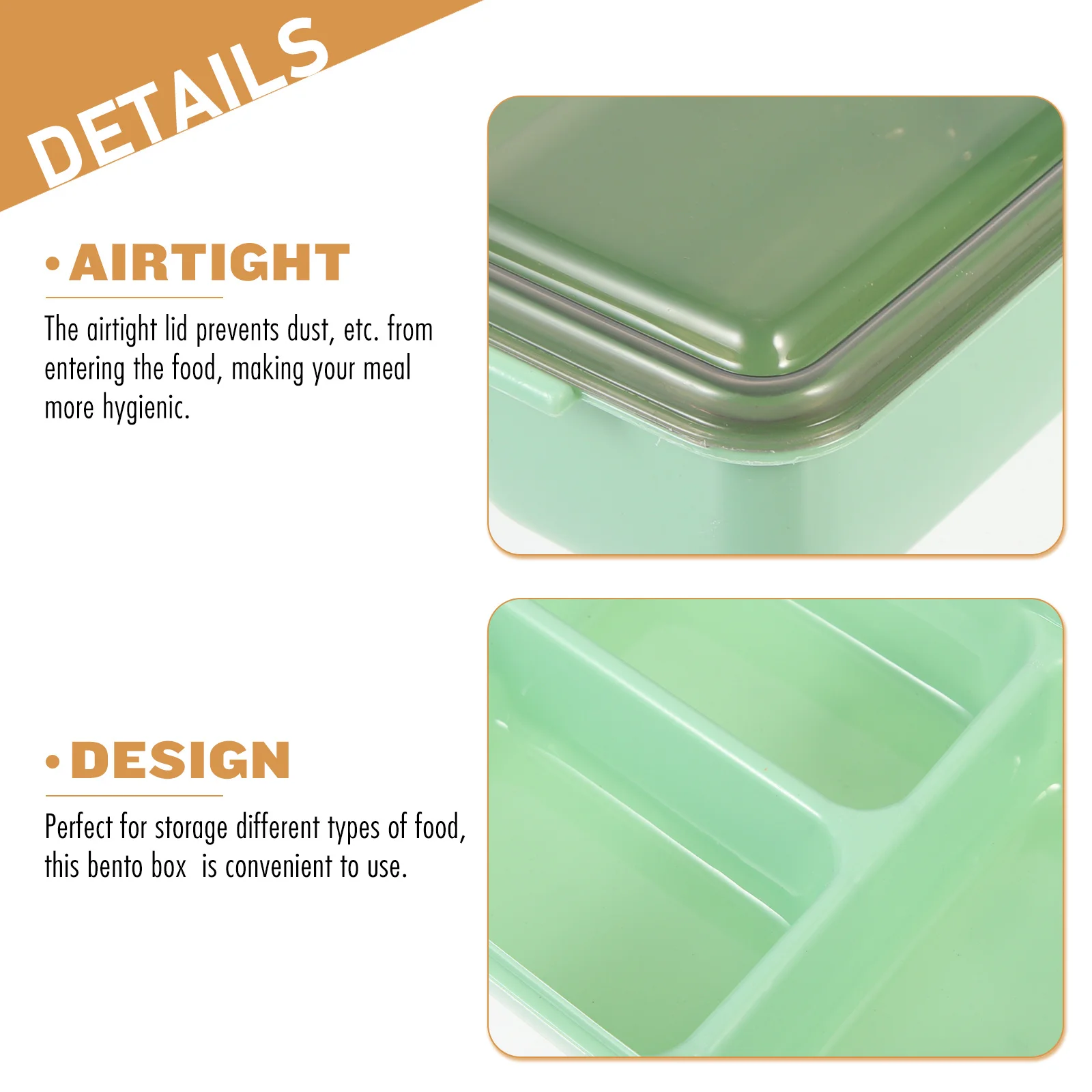 

Simple Lightweight Lunch Box Airtight Lid School Office Camping Food Storage Container Leakproof Microwave Safe