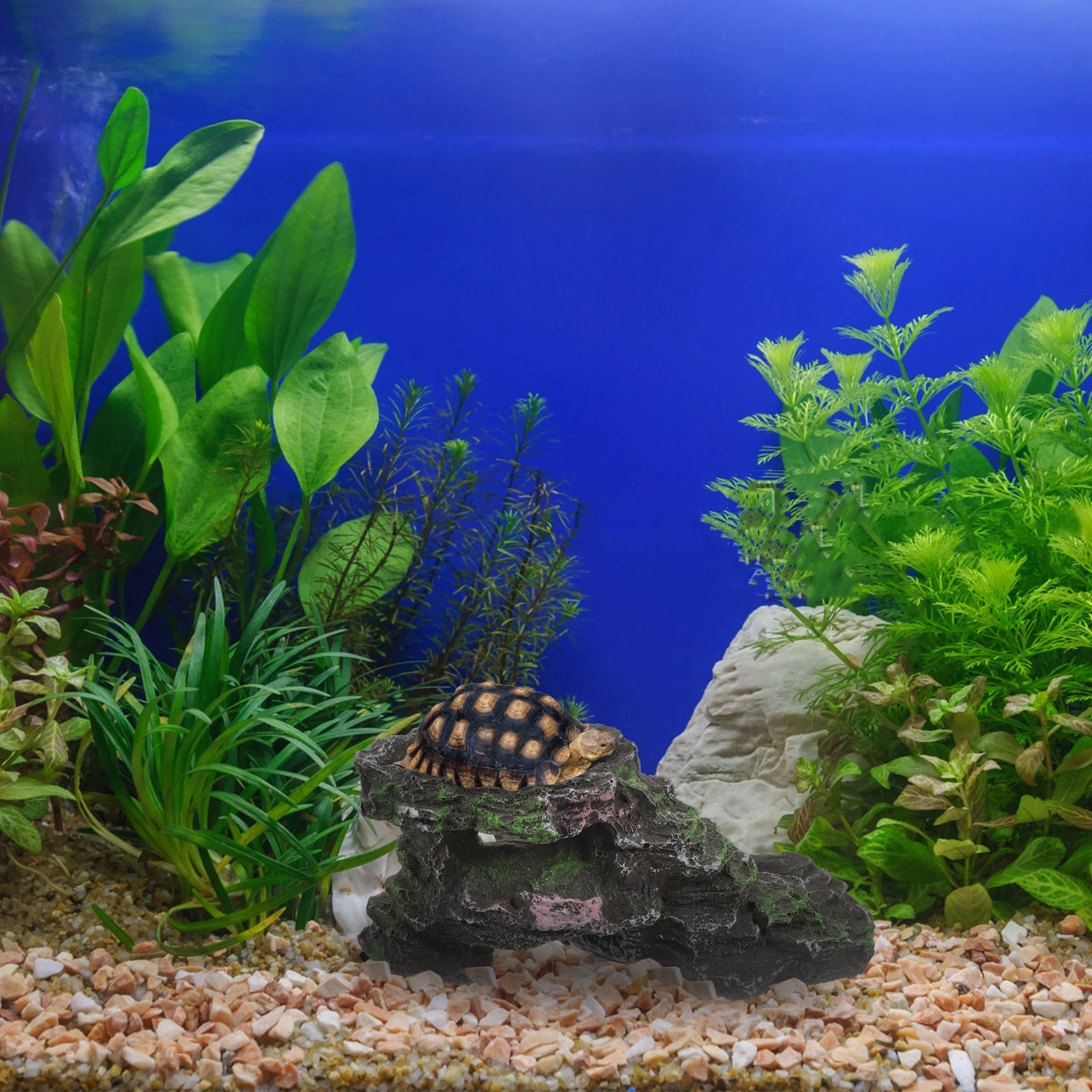 

Turtle Basking Platform Large Simulation Rockery Reptile Hideout Easy Clean Design for Aquarium Tanks Turtle Tank Decorations