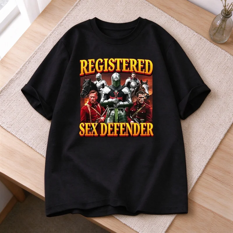 Registration Self-defense Expression T-shirt Womes Men Unisdex Cotton Hip-hop Street Tee Harajuku Y2k Top