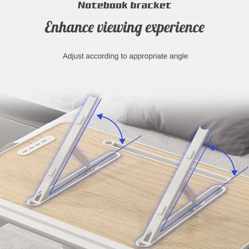Foldable Lift Laptop Stand Desk, Height Adjustable Laptop Table, Elevable Desk, Breakfast Tray, Bed Table for Working Gaming