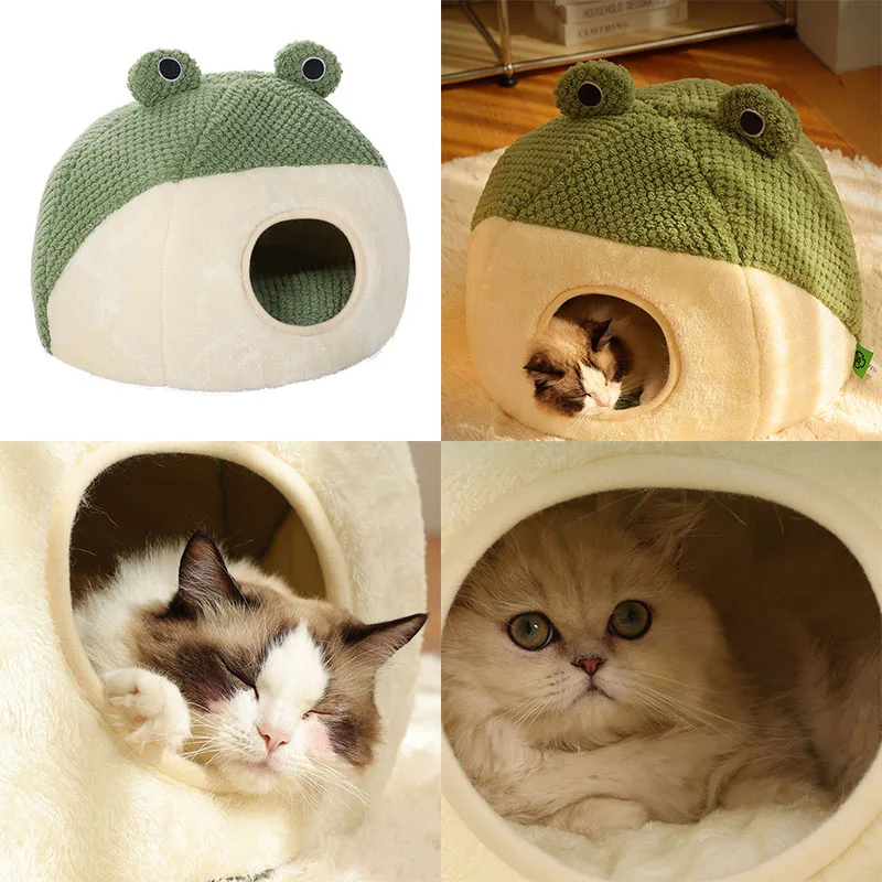 Autumn And Winter Comfortable And Warm Pet Nest Small Frog House Cat And Dog Thickened Bed Cat And Dog Universal Pet Supplies