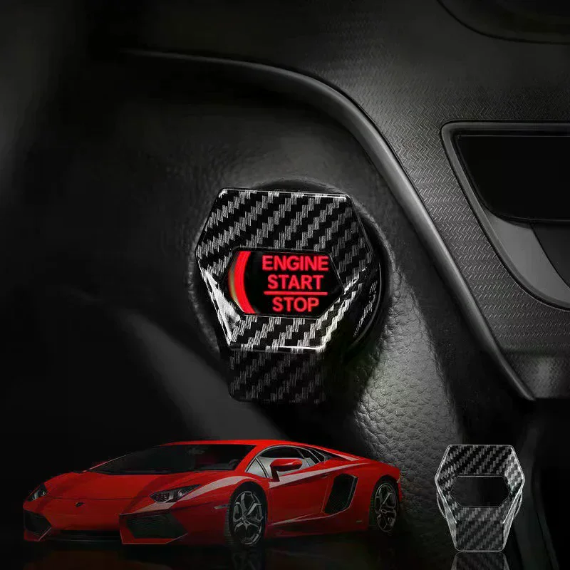 New Car Engine Start Stop Switch Button Cover Decorative Auto Accessories Push Button Sticky Cover Car Interior Car-Styling
