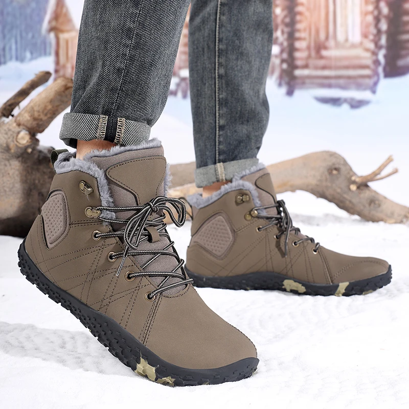 Maedtef botas de caminhada masculinas inverno térmico anti deslizamento sapatos de trekking botas de montanhismo quente ao ar livre aventura caminhadas calçados