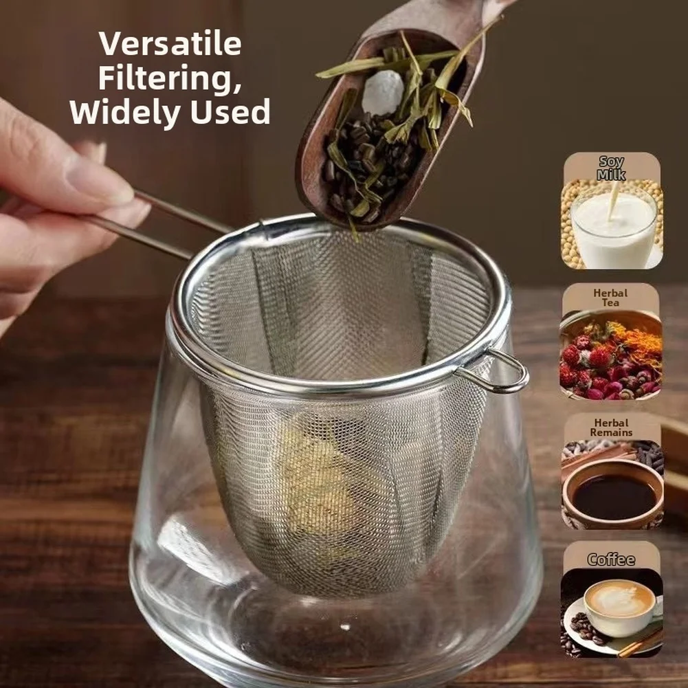 304 Stainless Steel Deep Mesh Tea Infuser Ball with Hanging Ear Hook and 30 Mesh Strainer for For loose Leaves