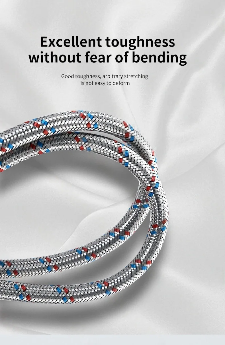 8/16/24/30/40/59/78'' 304 Stainless Steel Woven Shower Hose European Standard G1/2 G3/8 Joint High Pressure Explosion-proof Tube
