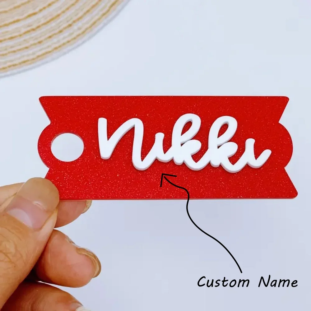 

Personalized Cup Name Plate for Lid Sparkling Tag 40 30 20 Oz Custom Nameplate Tumbler Customizable Cup Accessory Birthday Gifts