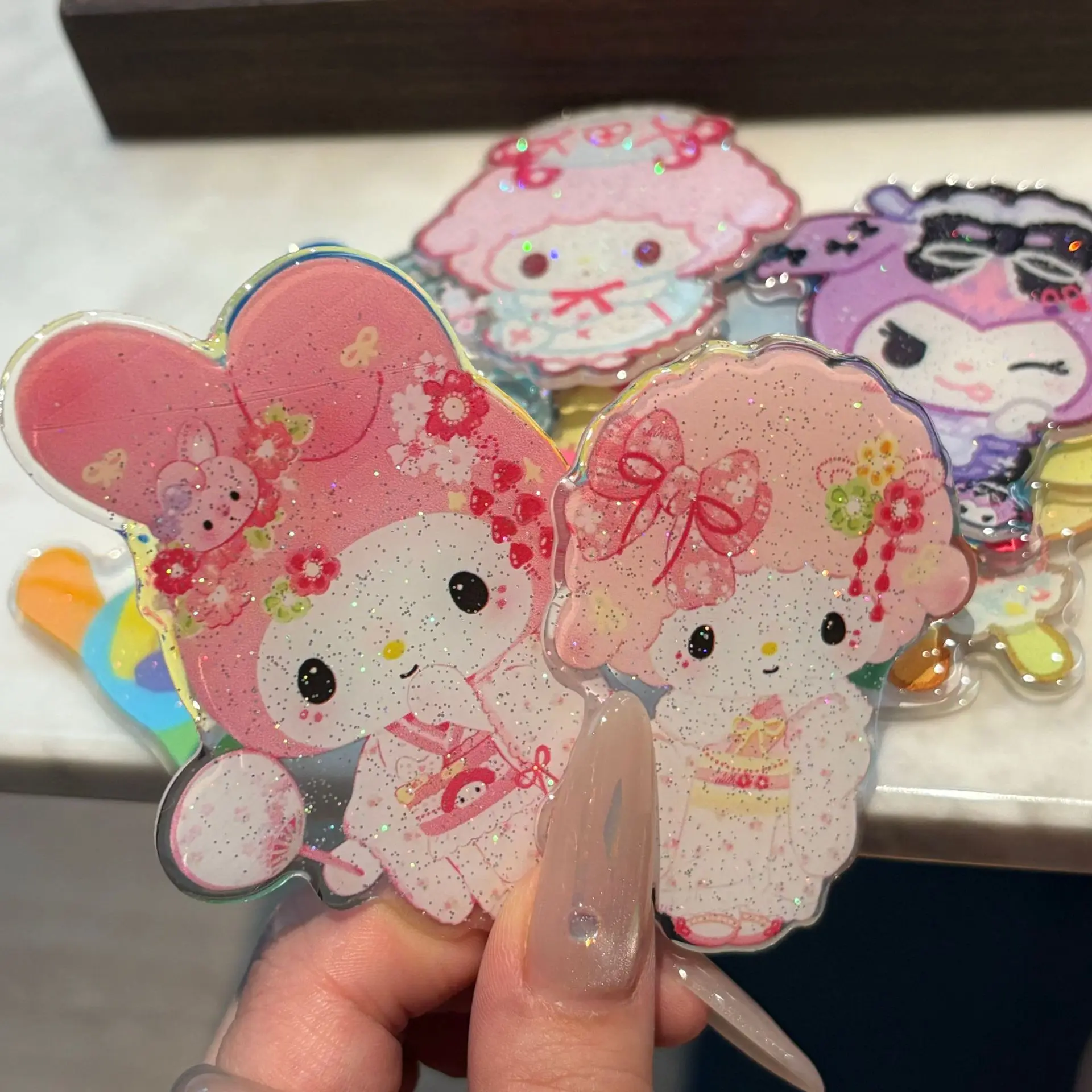 Accesorios Acrílicos DIY de Ballet Wish Me Mell Sanrio, Soporte para Teléfono Hecho a Mano, Broche, Decoración para Mochila, Suministros para Manualidades