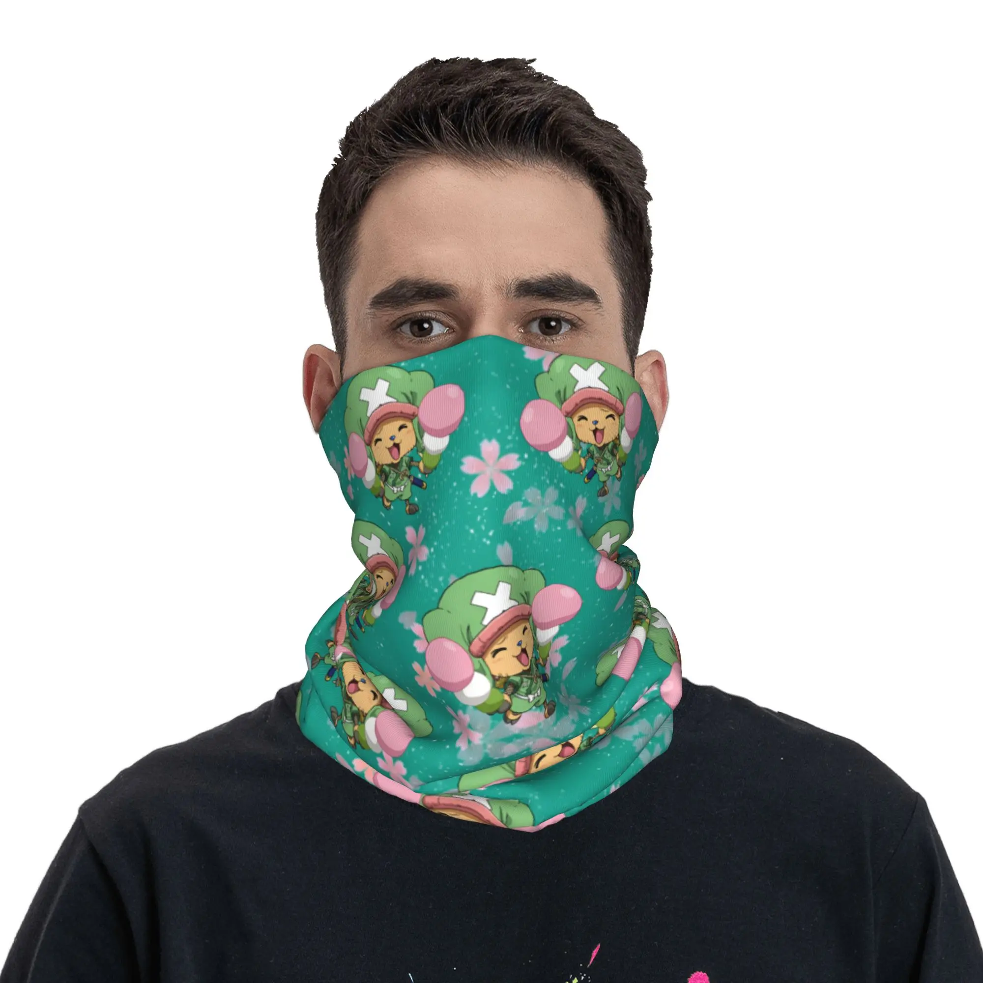 Custom Chopper Janpan Anime Winter Headband Neck Warmer Men Women Ski Camping Tube Scarf Cartoon Face Bandana Gaiter
