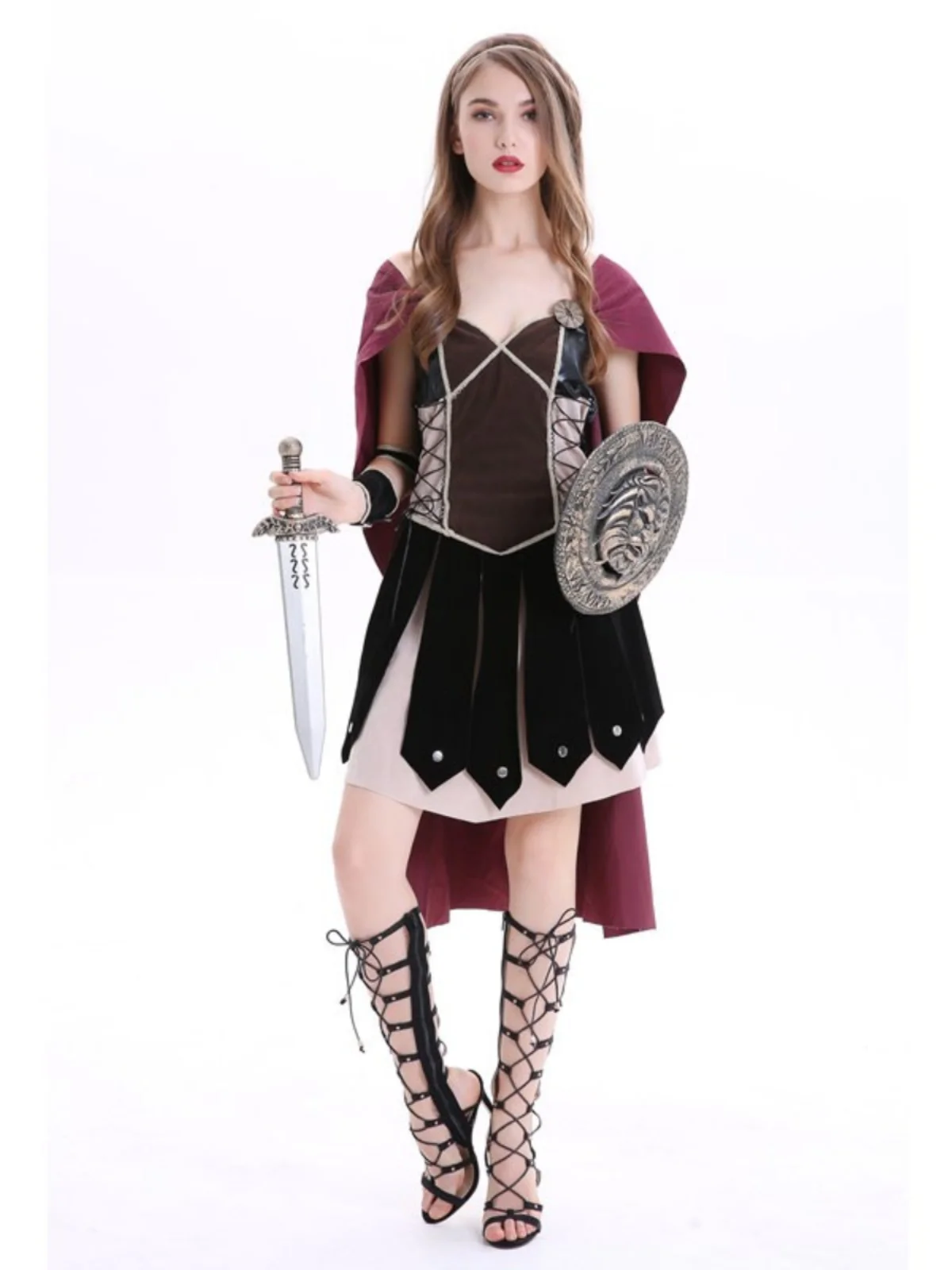 loween Cosplay Coppie Vestiti Guerriero Romano Spartano Coraggioso Uomini Adulti Donne Retro Battle Robe Abiti da prestazione