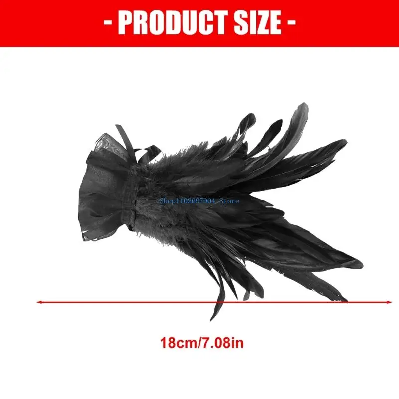 N7YF أكمام ذراع الهالوين قابلة لإعادة الاستخدام من الريش لملابس الحفلات والتصوير الفوتوغرافي الإبداعي #6