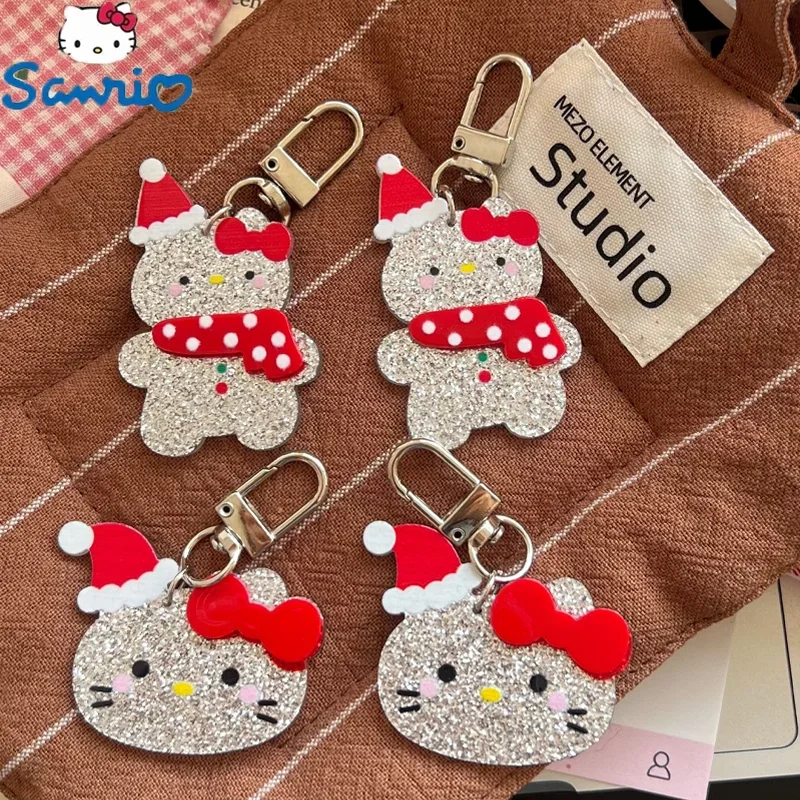 

Sanrio Hello Kitty Red Butterfly Pendant Christmas Shiny Cute Cat Keychain Girls Everything Backpack Decoration Christmas Gift