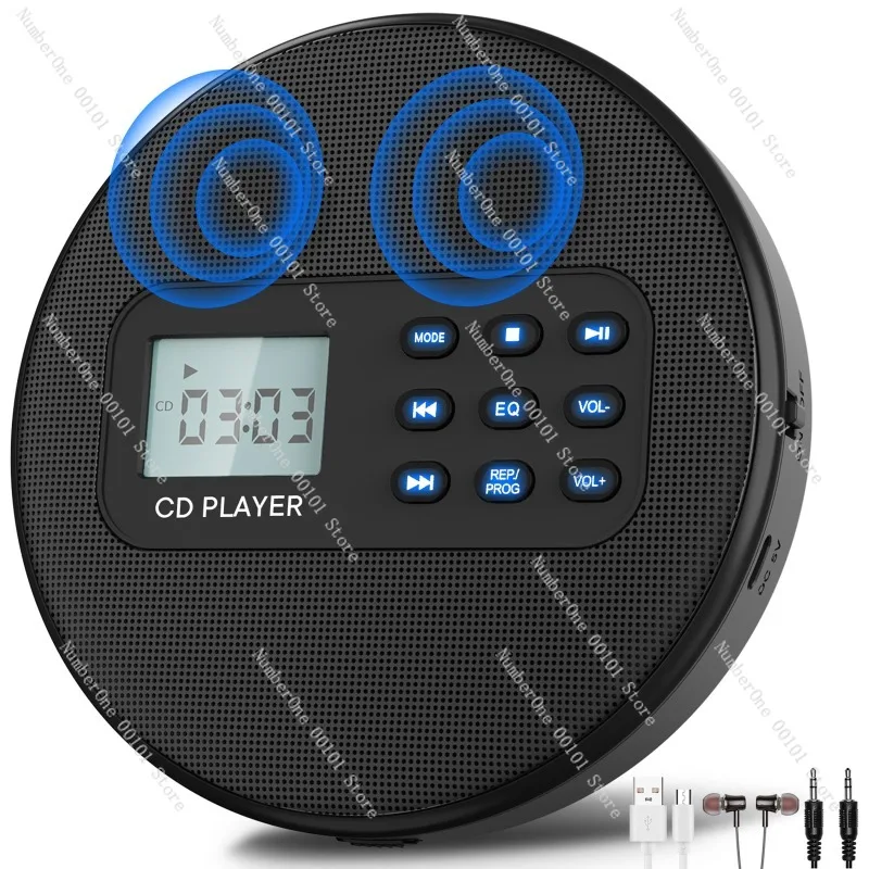Double Speaker CD Player Disc Album MP3 Walkman Portable CD Player
